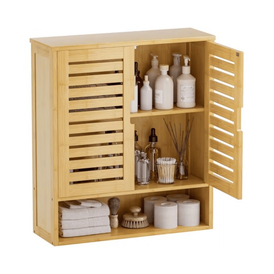 SR222 Louvred Bamboo Cabinet with Open Base image