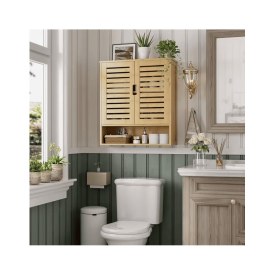 SR222 Louvred Bamboo Cabinet with Open Base image