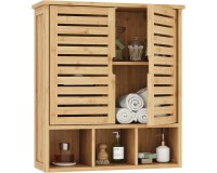Showing image for SR223 Louvred Cabinet, 2 Shelves and 3 Compartments SR223 Louvred Cabinet, 2 Shelves and 3 Compartments Furniture, Kitchen and bathroom furniture, Bamboo furniture, Bathroom furniture, Wall Shelves and Cabinets image