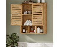 Showing image for SR223 Louvred Cabinet, 2 Shelves and 3 Compartments SR223 Louvred Cabinet, 2 Shelves and 3 Compartments Furniture, Kitchen and bathroom furniture, Bamboo furniture, Bathroom furniture, Wall Shelves and Cabinets image