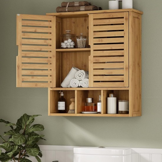 Showing image for SR223 Louvred Cabinet, 2 Shelves and 3 Compartments SR223 Louvred Cabinet, 2 Shelves and 3 Compartments Furniture, Kitchen and bathroom furniture, Bamboo furniture, Bathroom furniture, Wall Shelves and Cabinets image