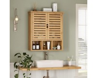 Showing image for SR223 Louvred Cabinet, 2 Shelves and 3 Compartments SR223 Louvred Cabinet, 2 Shelves and 3 Compartments Furniture, Kitchen and bathroom furniture, Bamboo furniture, Bathroom furniture, Wall Shelves and Cabinets image