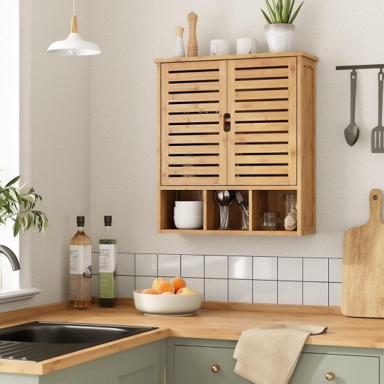 Showing image for SR223 Louvred Cabinet, 2 Shelves and 3 Compartments SR223 Louvred Cabinet, 2 Shelves and 3 Compartments Furniture, Kitchen and bathroom furniture, Bamboo furniture, Bathroom furniture, Wall Shelves and Cabinets image