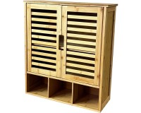 Showing image for SR223 Louvred Cabinet, 2 Shelves and 3 Compartments SR223 Louvred Cabinet, 2 Shelves and 3 Compartments Furniture, Kitchen and bathroom furniture, Bamboo furniture, Bathroom furniture, Wall Shelves and Cabinets image
