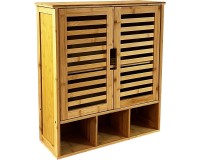 Showing image for SR223 Louvred Cabinet, 2 Shelves and 3 Compartments SR223 Louvred Cabinet, 2 Shelves and 3 Compartments Furniture, Kitchen and bathroom furniture, Bamboo furniture, Bathroom furniture, Wall Shelves and Cabinets image