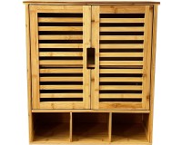 Showing image for SR223 Louvred Cabinet, 2 Shelves and 3 Compartments SR223 Louvred Cabinet, 2 Shelves and 3 Compartments Furniture, Kitchen and bathroom furniture, Bamboo furniture, Bathroom furniture, Wall Shelves and Cabinets image