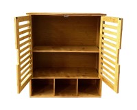 Showing image for SR223 Louvred Cabinet, 2 Shelves and 3 Compartments SR223 Louvred Cabinet, 2 Shelves and 3 Compartments Furniture, Kitchen and bathroom furniture, Bamboo furniture, Bathroom furniture, Wall Shelves and Cabinets image