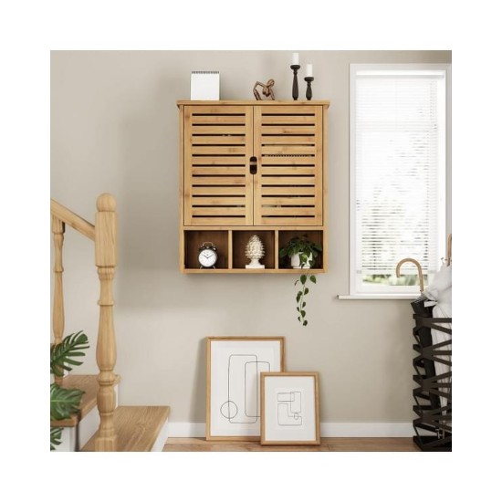 Showing image for SR223 Louvred Cabinet, 2 Shelves and 3 Compartments SR223 Louvred Cabinet, 2 Shelves and 3 Compartments Furniture, Kitchen and bathroom furniture, Bamboo furniture, Bathroom furniture, Wall Shelves and Cabinets image