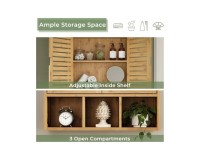 Showing image for SR223 Louvred Cabinet, 2 Shelves and 3 Compartments SR223 Louvred Cabinet, 2 Shelves and 3 Compartments Furniture, Kitchen and bathroom furniture, Bamboo furniture, Bathroom furniture, Wall Shelves and Cabinets image