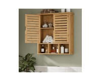 Showing image for SR223 Louvred Cabinet, 2 Shelves and 3 Compartments SR223 Louvred Cabinet, 2 Shelves and 3 Compartments Furniture, Kitchen and bathroom furniture, Bamboo furniture, Bathroom furniture, Wall Shelves and Cabinets image