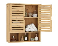 Showing image for SR223 Louvred Cabinet, 2 Shelves and 3 Compartments SR223 Louvred Cabinet, 2 Shelves and 3 Compartments Furniture, Kitchen and bathroom furniture, Bamboo furniture, Bathroom furniture, Wall Shelves and Cabinets image