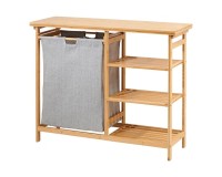 SR314 Laundry Basket Unit with Three Shelves, Bamboo Furniture, Kitchen and bathroom furniture, Bamboo furniture, Bathroom furniture image