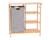 SR314 Laundry Basket Unit with Three Shelves, Bamboo Furniture, Kitchen and bathroom furniture, Bamboo furniture, Bathroom furniture image