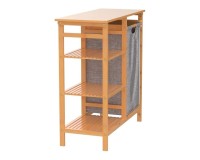 SR314 Laundry Basket Unit with Three Shelves, Bamboo Furniture, Kitchen and bathroom furniture, Bamboo furniture, Bathroom furniture image