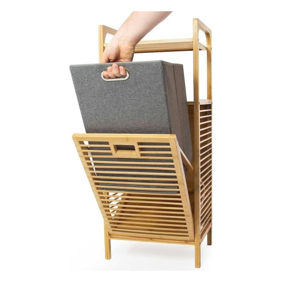 Showing image for SR315 Bathroom Cabinet with Built In Laundry Basket SR315 Bathroom Cabinet with Built In Laundry Basket Furniture, Kitchen and bathroom furniture, Bamboo furniture, Bathroom furniture image