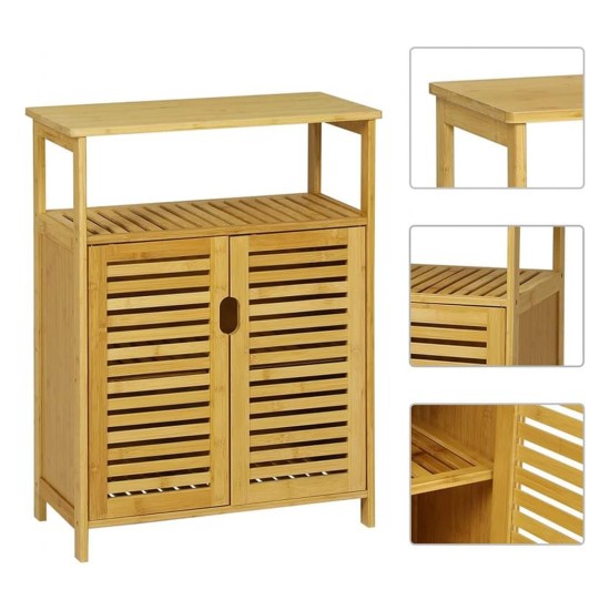 SR335 Two Door Bamboo Bathroom Unit, 60 cm Furniture, Kitchen and bathroom furniture, Bamboo furniture, Bathroom furniture image