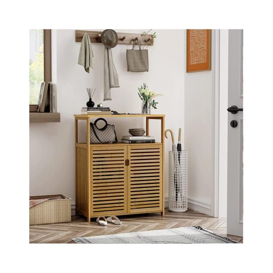 SR335 Two Door Bamboo Bathroom Unit, 60 cm Furniture, Kitchen and bathroom furniture, Bamboo furniture, Bathroom furniture image