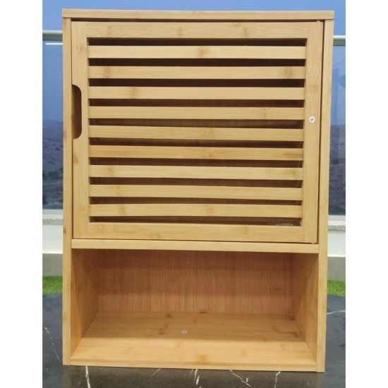 SR339 Bamboo Wall Cabinet with Open Shelf image