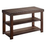 SRB2 Bamboo Shoe Bench with 3 Shelves