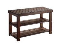 SRB2 Bamboo Shoe Bench with 3 Shelves Furniture, Entrance Hall Cabinets, Entrance Hall Cabinets, Bamboo furniture image