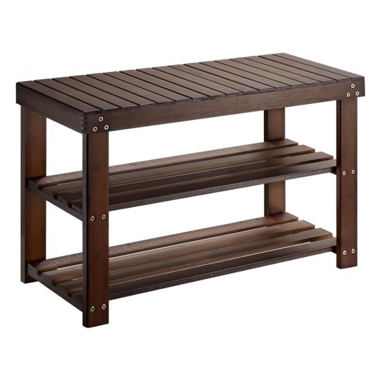 SRB2 Bamboo Shoe Bench with 3 Shelves Furniture, Entrance Hall Cabinets, Entrance Hall Cabinets, Bamboo furniture image