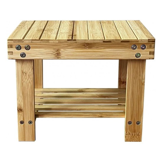 SRB3 Bamboo Bathroom Stool with Shelf Furniture, Kitchen and bathroom furniture, Bamboo furniture, Bathroom furniture image