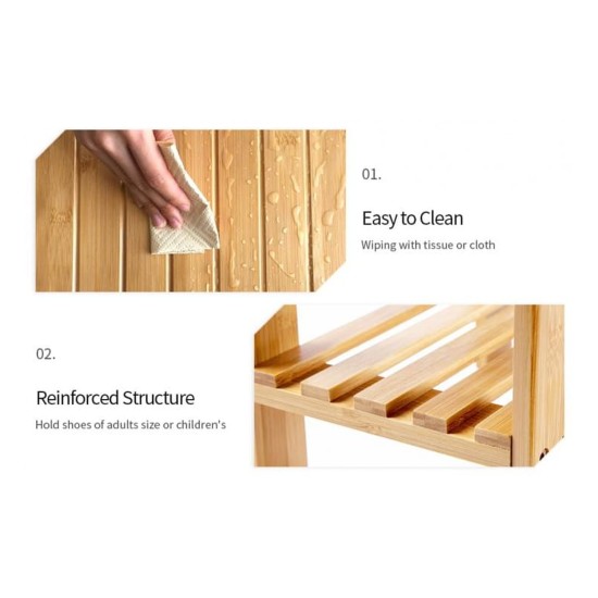 SRB3 Bamboo Bathroom Stool with Shelf Furniture, Kitchen and bathroom furniture, Bamboo furniture, Bathroom furniture image
