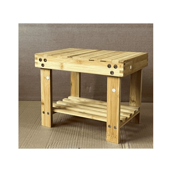 SRB3 Bamboo Bathroom Stool with Shelf Furniture, Kitchen and bathroom furniture, Bamboo furniture, Bathroom furniture image