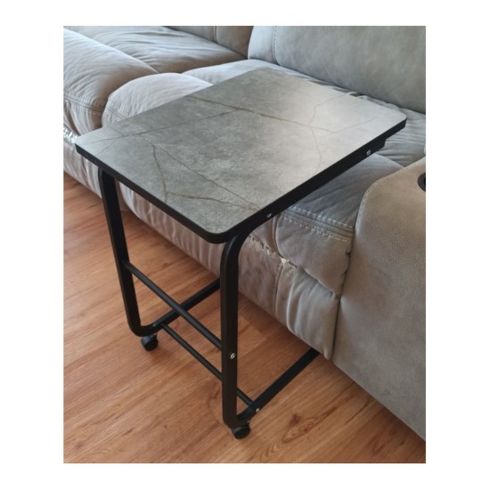 Showing image for Miri Laptop Side Table on Castors (Oak / Black / Grey) Miri Laptop Side Table on Castors (Oak / Black / Grey) Furniture, Coffee tables, Coffee Tables, Budget Furniture, Interior Items, Side Tables image