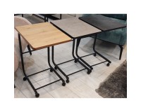 Showing image for Miri Laptop Side Table on Castors (Oak / Black / Grey) Miri Laptop Side Table on Castors (Oak / Black / Grey) Furniture, Coffee tables, Coffee Tables, Budget Furniture, Interior Items, Side Tables image