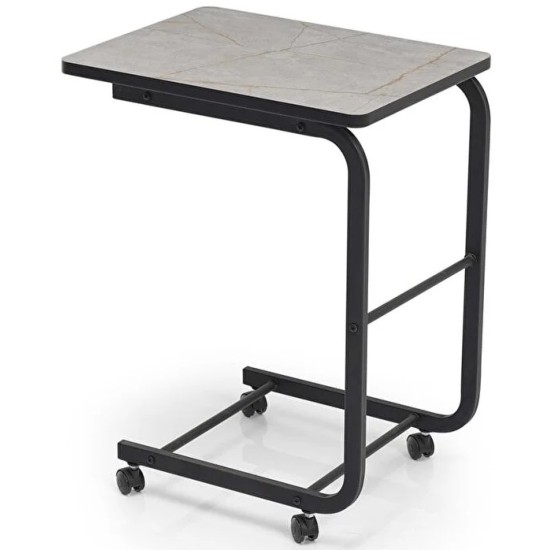 Showing image for Miri Laptop Side Table on Castors (Oak / Black / Grey) Miri Laptop Side Table on Castors (Oak / Black / Grey) Furniture, Coffee tables, Coffee Tables, Budget Furniture, Interior Items, Side Tables image