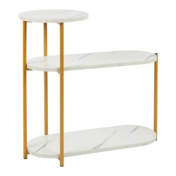 Panda Three Tier Side Table, Marble and Gold Panda Three Tier Side Table, Marble and Gold