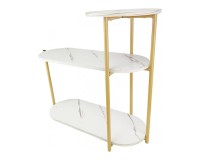 שולחן סלון Panda שלוש קומות, שיש וזהב