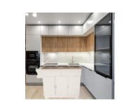 Cuba White Kitchen Island, 123 cm, Three Doors