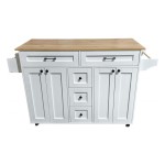 Crete Kitchen Island with Bar Top, 143 cm