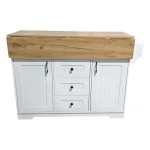 Madagascar Mobile Kitchen Island, Top Folds Both Ways