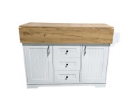 Madagascar Mobile Kitchen Island, Top Folds Both Ways