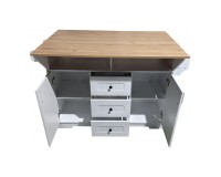 Madagascar Mobile Kitchen Island, Top Folds Both Ways