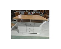 Madagascar Mobile Kitchen Island, Top Folds Both Ways