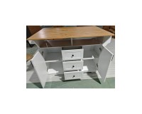 Madagascar Mobile Kitchen Island, Top Folds Both Ways