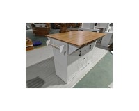 Madagascar Mobile Kitchen Island, Top Folds Both Ways