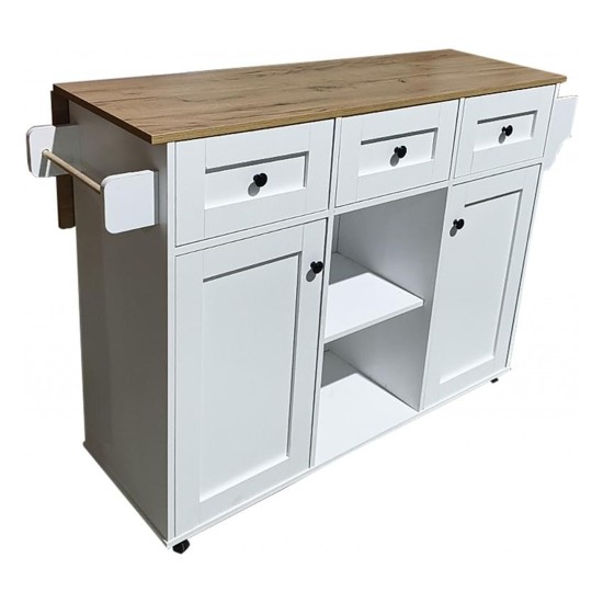 Cyprus Kitchen Island with Drop Leaf Top, 139 cm