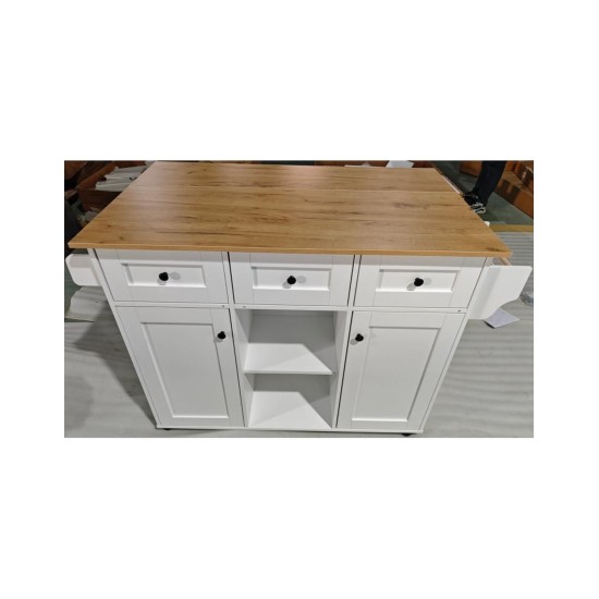 Cyprus Kitchen Island with Drop Leaf Top, 139 cm