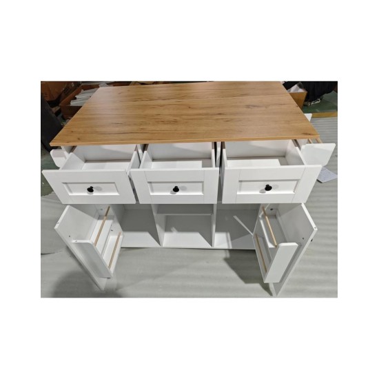 Cyprus Kitchen Island with Drop Leaf Top, 139 cm