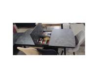 שולחן נפתח Box עם מגירה נסתרת בגימור שיש