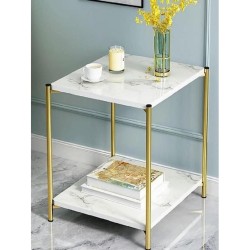 Fox Coffee Table Marble and Gold (White / Black)