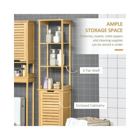 SR333 Bamboo Bathroom Cabinet, 34 cm, One Door