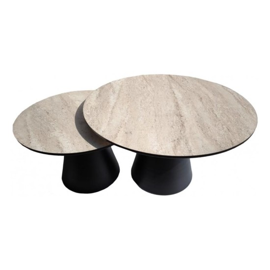סט שולחנות סלון Saturn, שני שולחנות עגולים סט שולחנות סלון Saturn, שני שולחנות עגולים