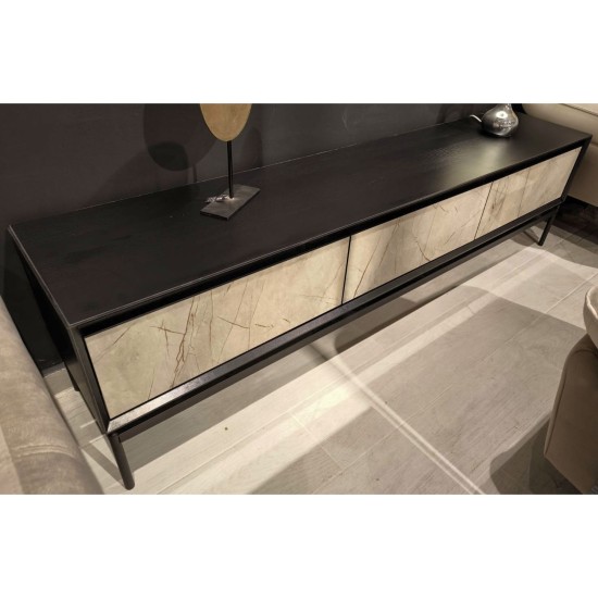 Showing image for Comet TV Stand, 200 cm, Oak and Black Iron Comet TV Stand, 200 cm, Oak and Black Iron Furniture, Living Room Furniture, Budget Furniture, TV Units on High Legs image