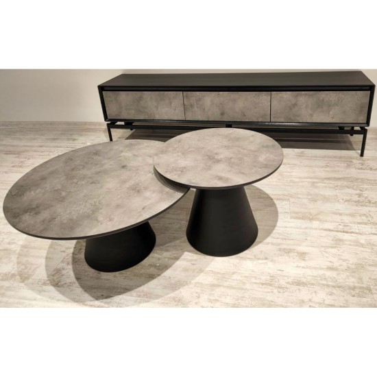 Showing image for Comet TV Stand, 200 cm, Oak and Black Iron Comet TV Stand, 200 cm, Oak and Black Iron Furniture, Living Room Furniture, Budget Furniture, TV Units on High Legs image